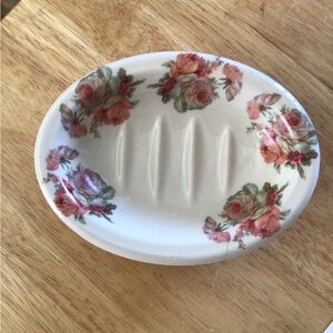 Vintage Floral Ceramic Soap Dish